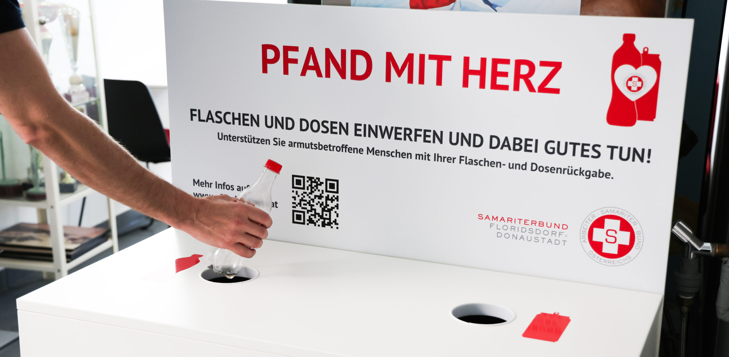 Pfand mit Herz Box vom Samariterbund Floridsdorf-Donaustadt